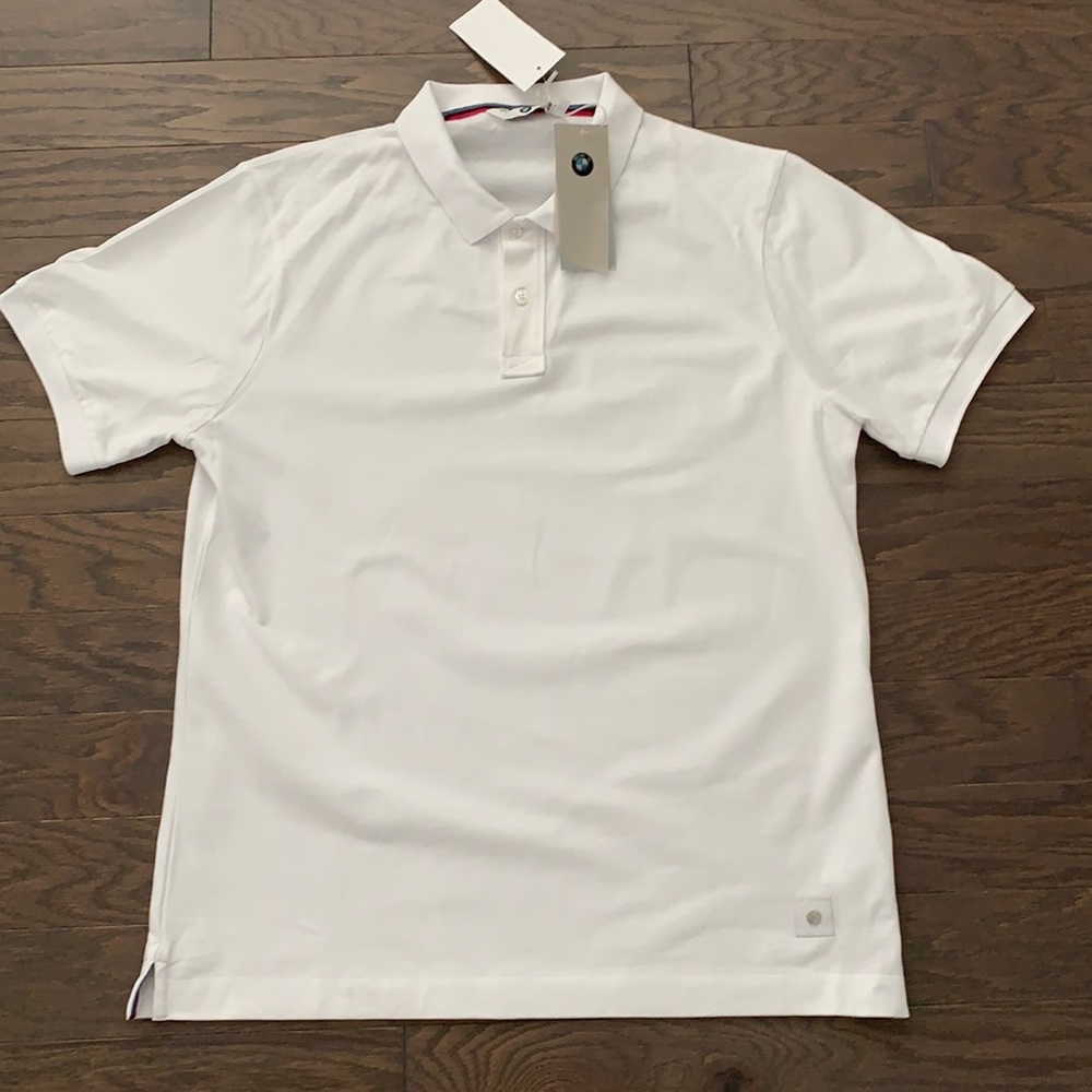 Men’s white BMW short sleeve polo XXL